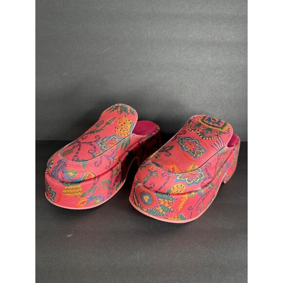 FARM Rio Pink Sunset Tapestry Platform Mule EU 36 US 6 - Picture 3 of 9